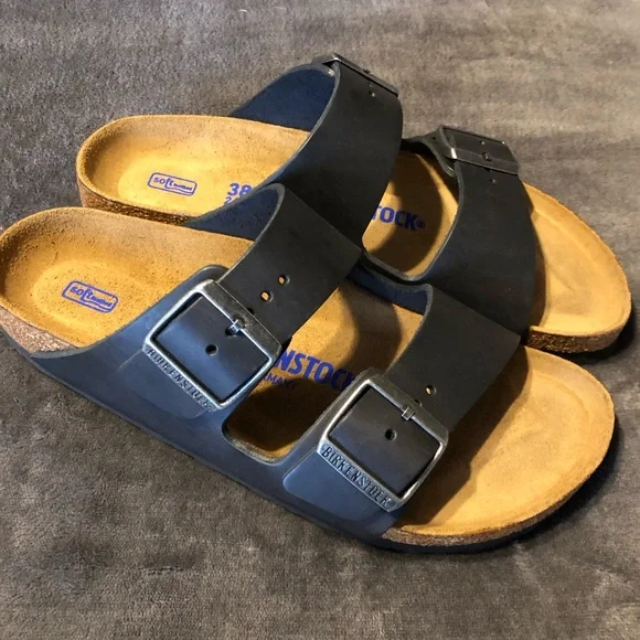 Birkenstock Arizona Soft Footbed Sandals Blue Oiled - Picture 8 of 8